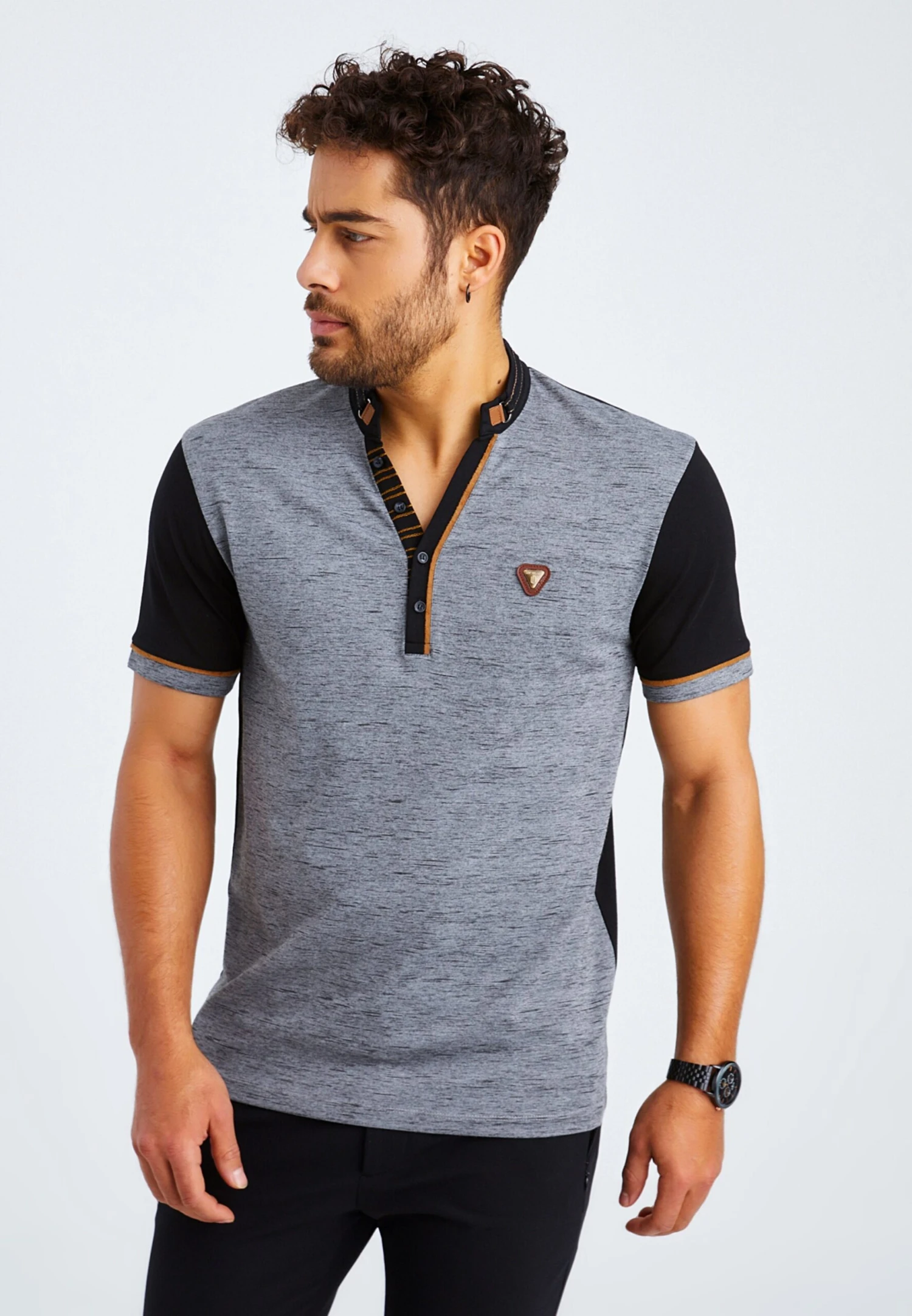 Polos Shirt Heren Grijs Gemêleerd 7 Polos Shirt Heren Grijs Gemêleerd - Afbeelding 7