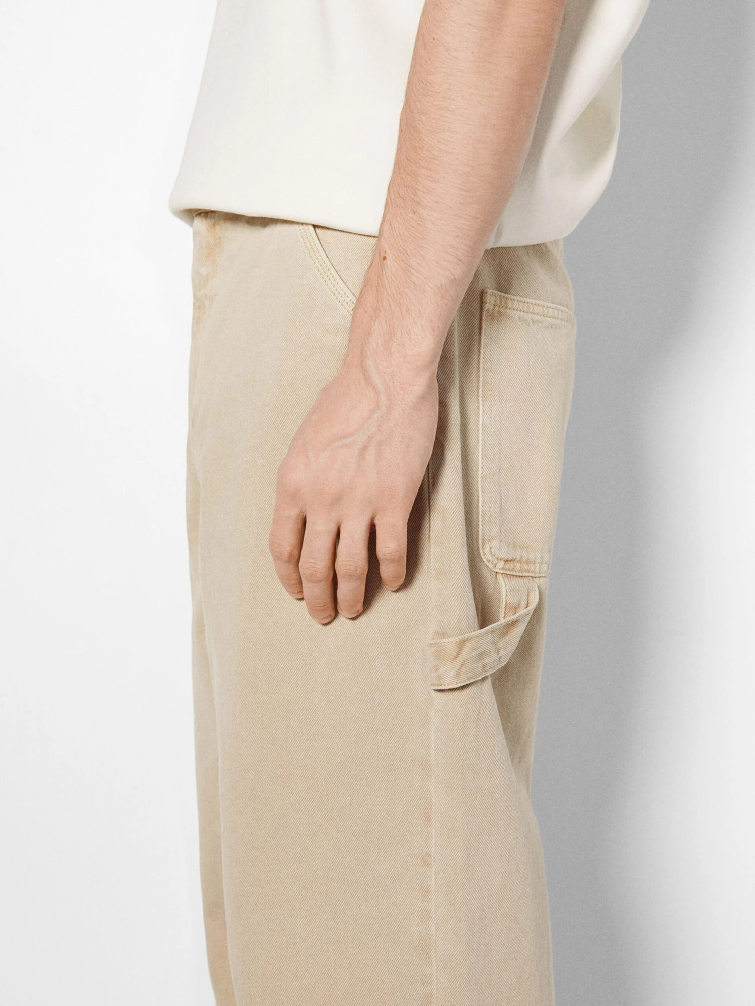 BERSHKA Jeans Loosefit Jeans Heren Donkerbeige 4 BERSHKA Jeans Loosefit Jeans Heren Donkerbeige - Afbeelding 4