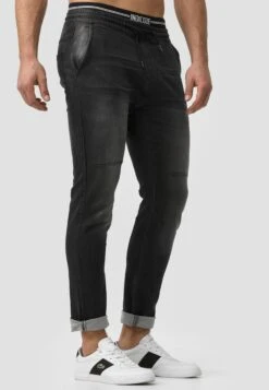 Indicode Jeans Pantalons Slimfit Broek Fabrizio Heren Zwart -Herenkleding Winkel 15dfb3bf438d7980fc35cddc6038c291