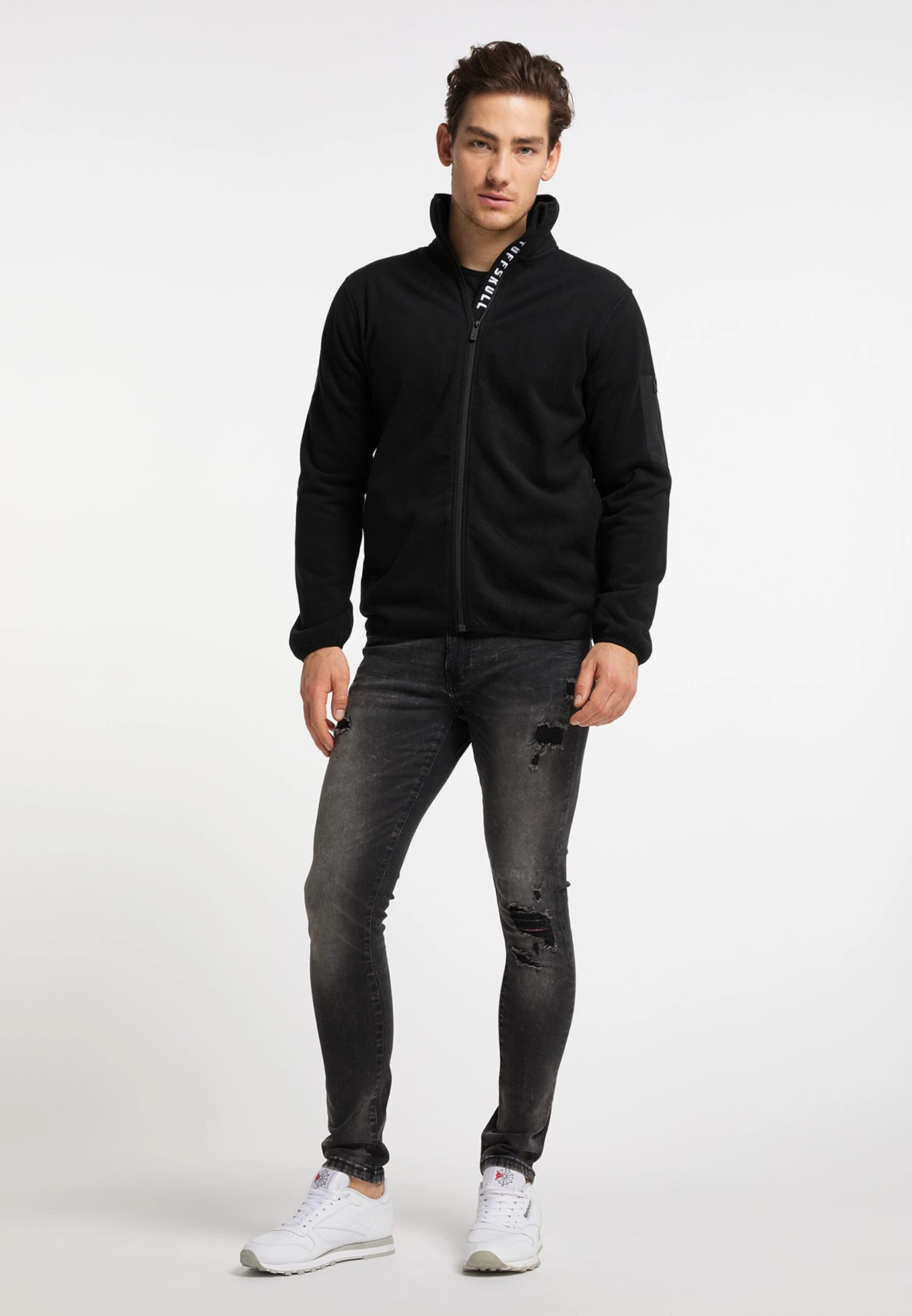 Fleece Jassen Fleece Jas Threezy Heren Zwart 4 Fleece Jassen Fleece Jas Threezy Heren Zwart - Afbeelding 4