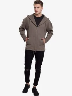 URBAN CLASSICS Sweatvesten Met Capuchon Sweatvest Heren Kaki -Herenkleding Winkel 1f59595a3c13752258f7748d3203e7d5