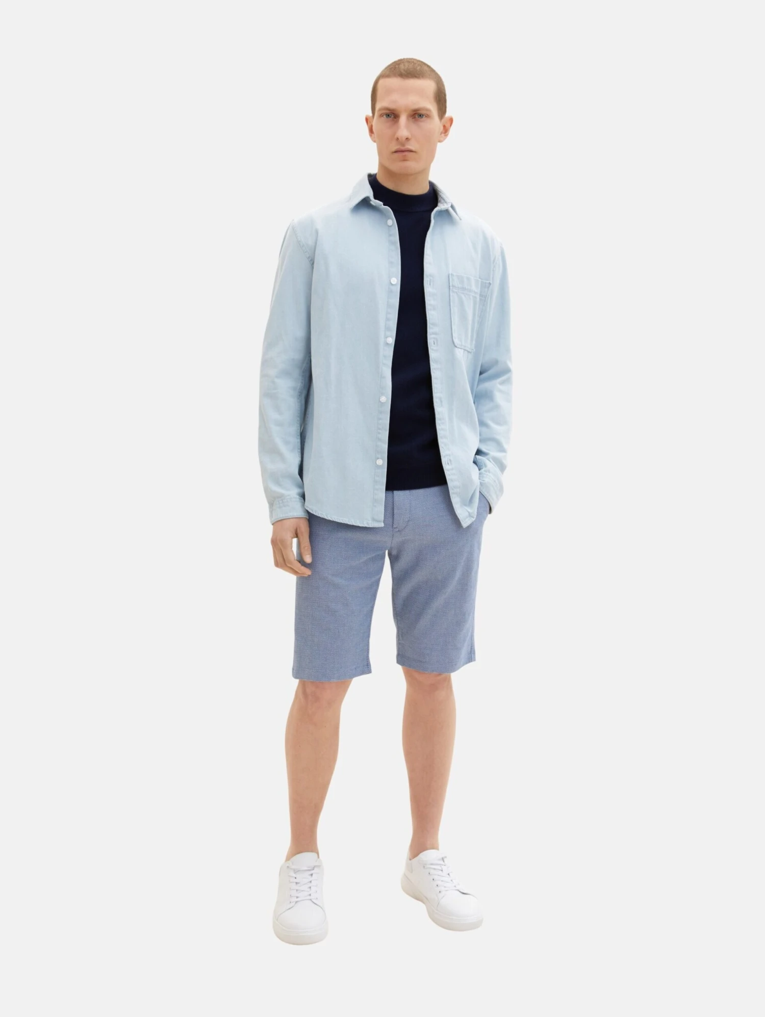 Tom Tailor Chino Shorts Regular Chino Heren Duifblauw / Donkerblauw 2 Tom Tailor Chino Shorts Regular Chino Heren Duifblauw / Donkerblauw - Afbeelding 2