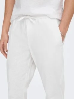 Only & Sons Pantalons Tapered Broek LINUS Heren Wit -Herenkleding Winkel 235f90c676f2596c567cc9657861e70f