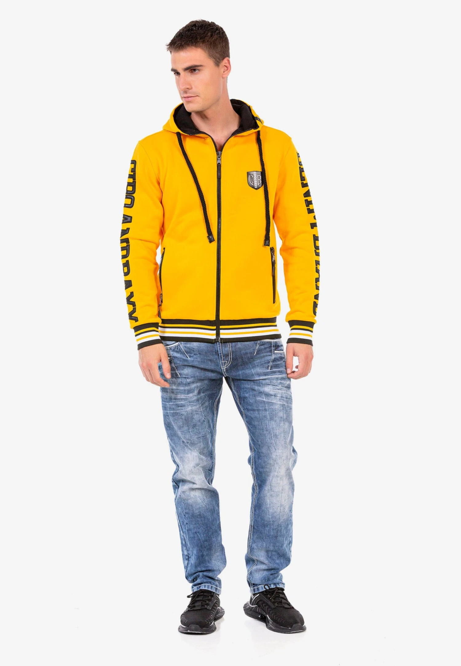 Cipo & Baxx Sweatvesten Met Capuchon Sweatvest Heren Geel 4 Cipo & Baxx Sweatvesten Met Capuchon Sweatvest Heren Geel - Afbeelding 4