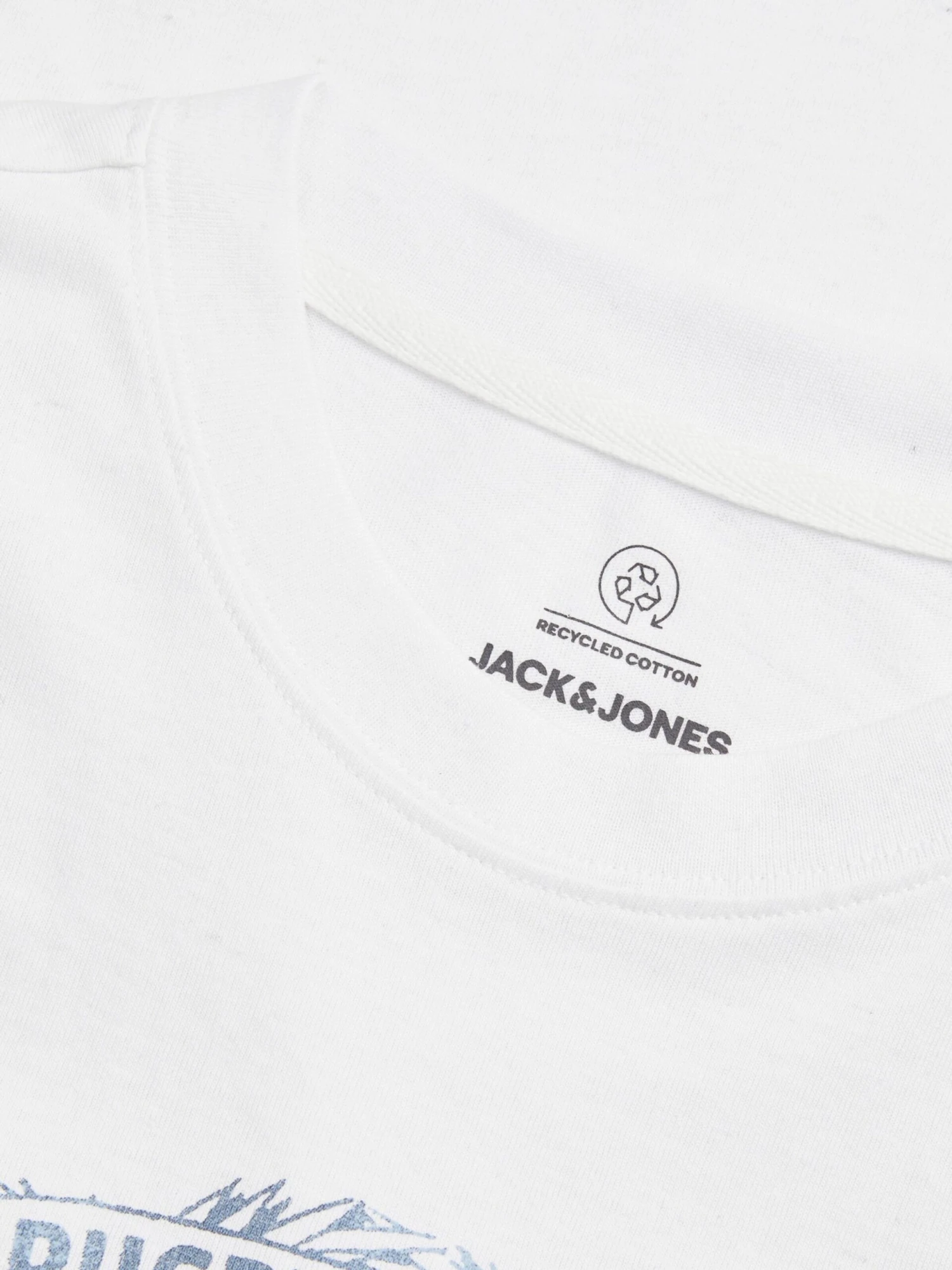 Jack & Jones T-shirts Shirt BLUBRADFIELD Heren Wit 3 Jack & Jones T-shirts Shirt BLUBRADFIELD Heren Wit - Afbeelding 3