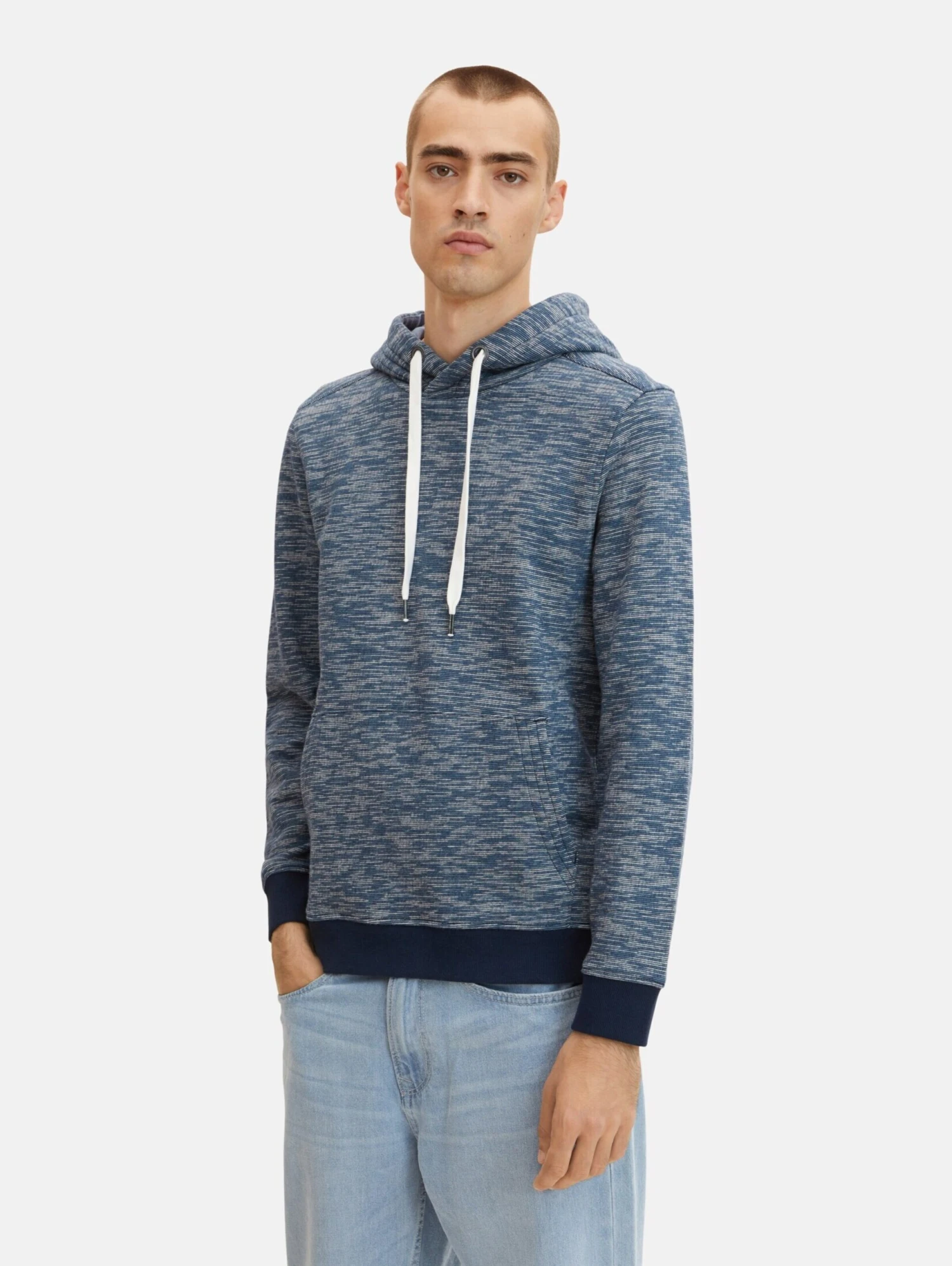 Tom Tailor Hoodies Sweatshirt Heren Marine / Smoky Blue / Nachtblauw 2 Tom Tailor Hoodies Sweatshirt Heren Marine / Smoky Blue / Nachtblauw - Afbeelding 2