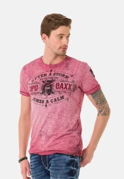 Cipo & Baxx T-shirts Shirt Heren Pink -Herenkleding Winkel 2b1a6a8d5603e0d7478ca0ee93a753a4