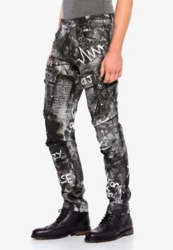 Cipo & Baxx Jeans Slimfit Jeans CD572 Heren Zwart -Herenkleding Winkel 2d319d929eaada7a179d55ee6a00c9ff