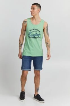Blend Tanktops Shirt Lingo Heren Mintgroen -Herenkleding Winkel 2ee301b72fe9202c2f6b360ec99b26b3