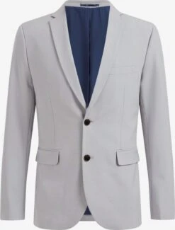 WE FASHION Blazers Slim Fit Colbert Heren Lichtgrijs