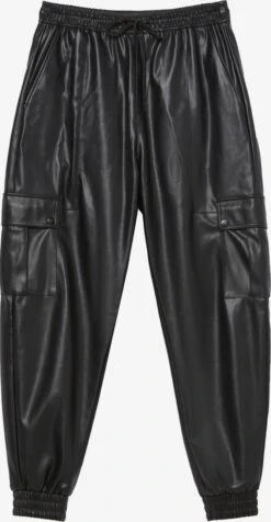 BERSHKA Cargobroeken Tapered Cargobroek Heren Zwart
