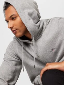 Gant Sweatvesten Met Capuchon Sweatvest Heren Grijs -Herenkleding Winkel 582ad7400e5da506be4acbf1ded58367