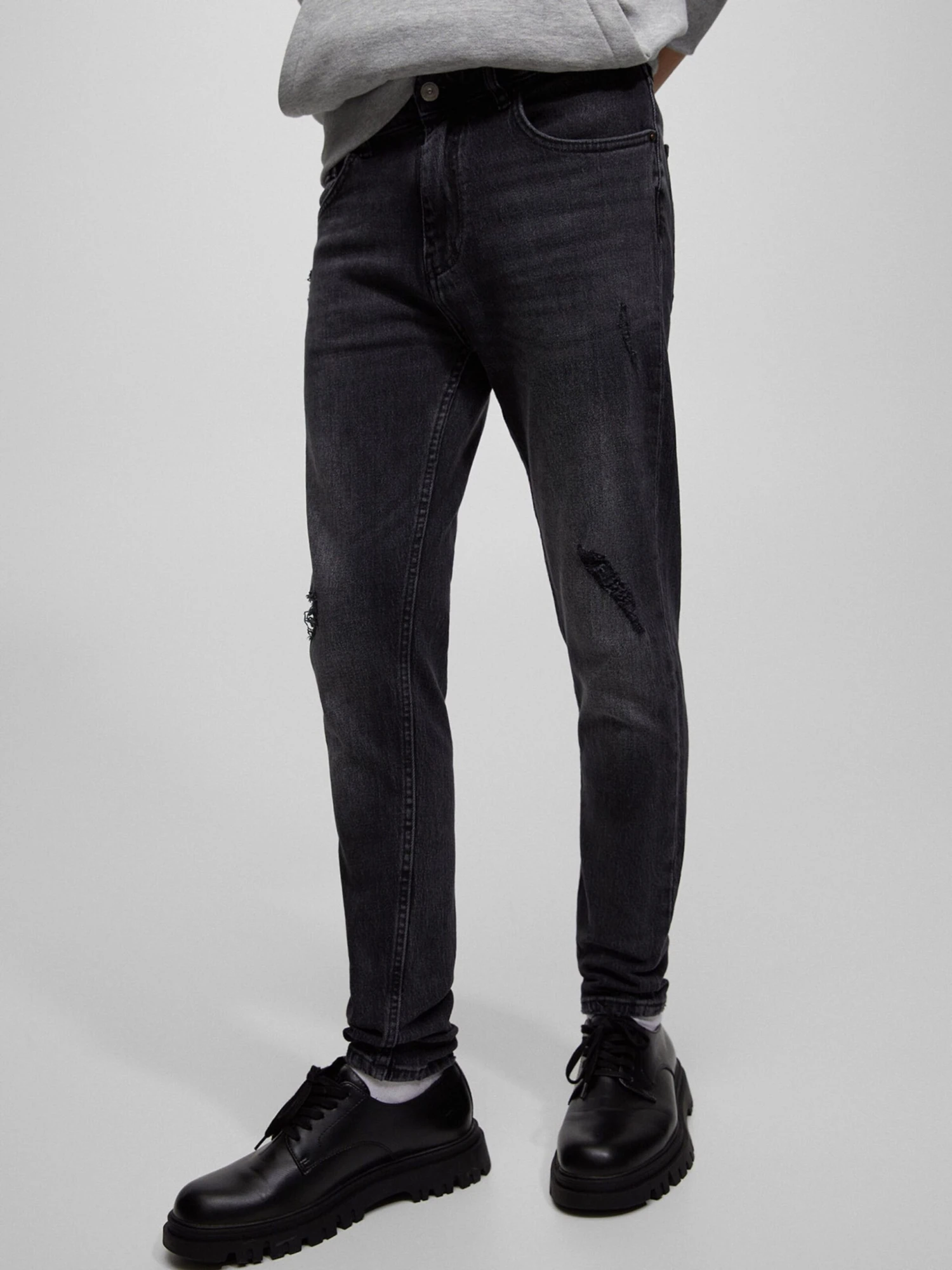 PULL & BEAR Straight Regular Jeans Heren Zwart 5 PULL & BEAR Straight Regular Jeans Heren Zwart - Afbeelding 5