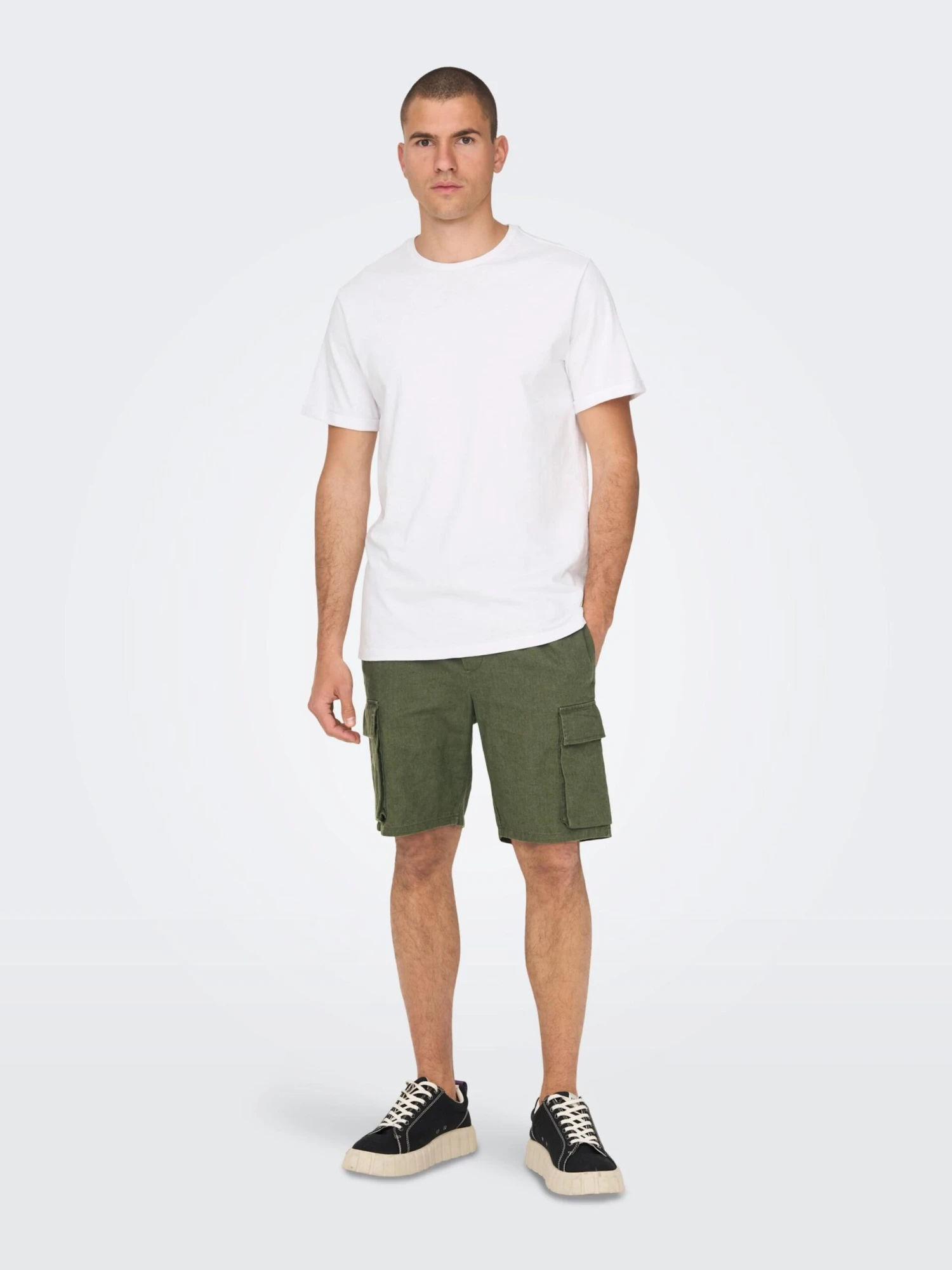 Only & Sons Cargo Shorts Regular Cargobroek Sinus Heren Olijfgroen 4 Only & Sons Cargo Shorts Regular Cargobroek Sinus Heren Olijfgroen - Afbeelding 4