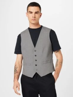 Gilets Gilet Heren Grijs -Herenkleding Winkel 75fc43887e18aca1a83fa5d22b79122a