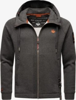 Sweatvesten Met Capuchon Sweatvest Finn Luca Heren Donkergrijs