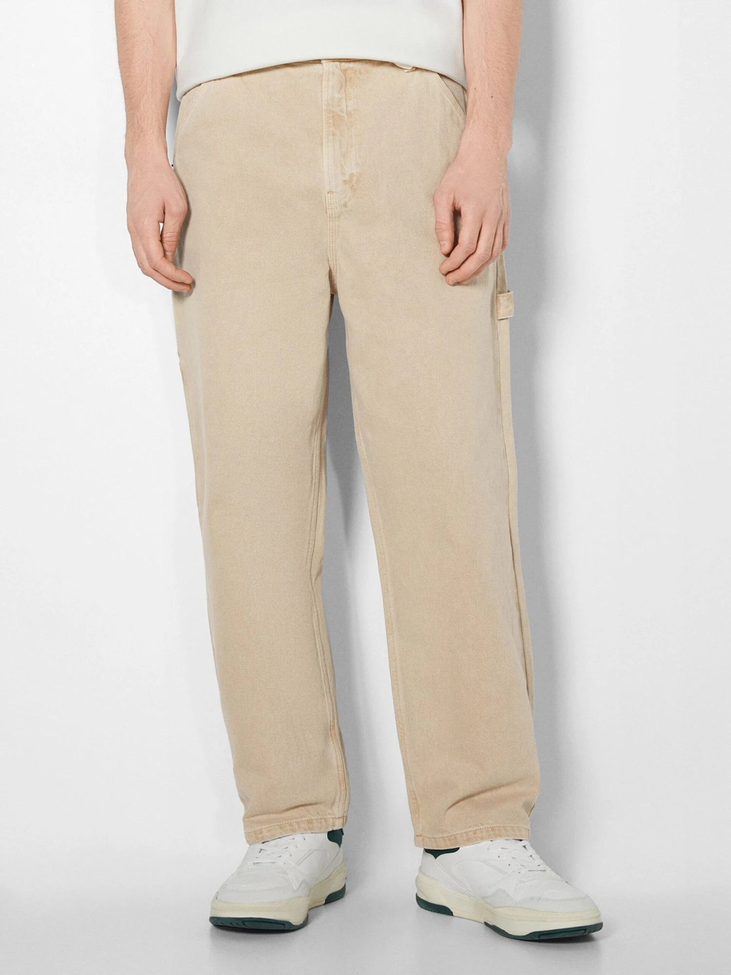 BERSHKA Jeans Loosefit Jeans Heren Donkerbeige 2 BERSHKA Jeans Loosefit Jeans Heren Donkerbeige - Afbeelding 2