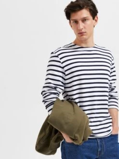 Selected Homme Longsleeves Shirt Briac Heren Navy / Wit -Herenkleding Winkel 7f776c5ca888190388c51264afdef020