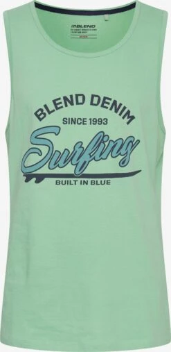 Blend Tanktops Shirt Lingo Heren Mintgroen
