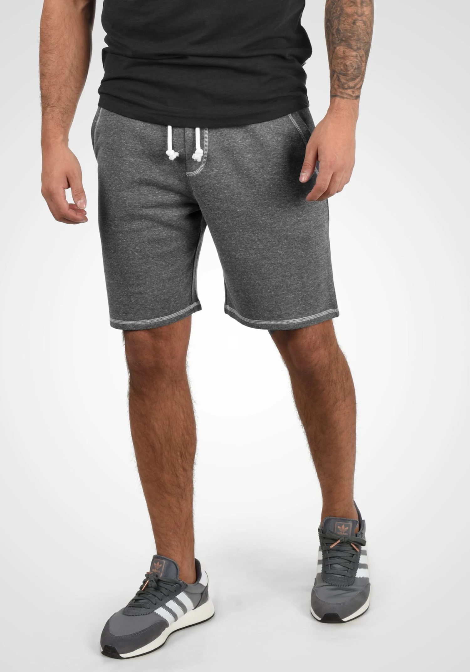 Solid Sweat Shorts Regular Broek Toljan Heren Grijs 2 Solid Sweat Shorts Regular Broek Toljan Heren Grijs - Afbeelding 2