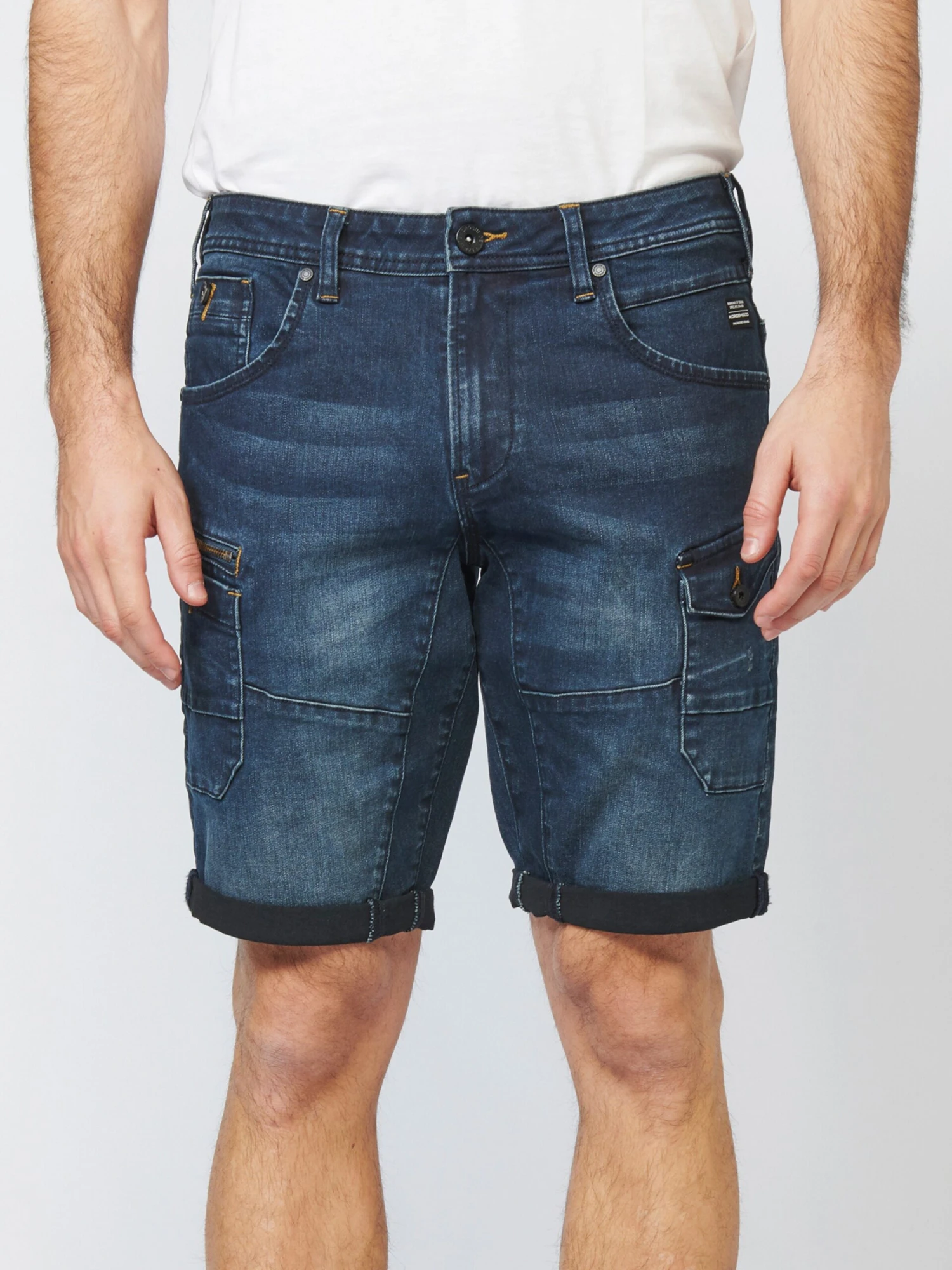 Koroshi Denim Shorts Regular Jeans Heren Donkerblauw 7 Koroshi Denim Shorts Regular Jeans Heren Donkerblauw - Afbeelding 7
