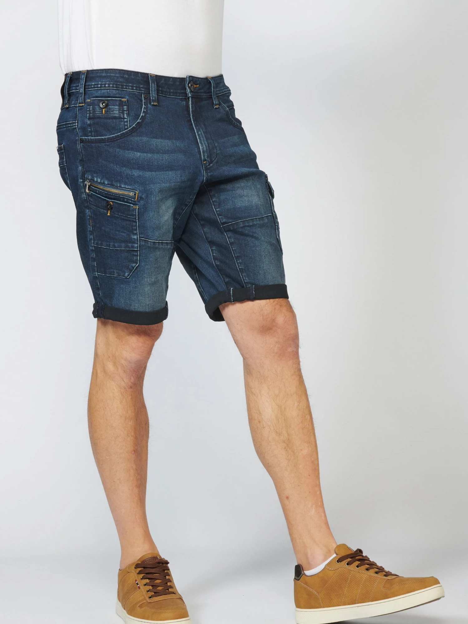 Koroshi Denim Shorts Regular Jeans Heren Donkerblauw 3 Koroshi Denim Shorts Regular Jeans Heren Donkerblauw - Afbeelding 3