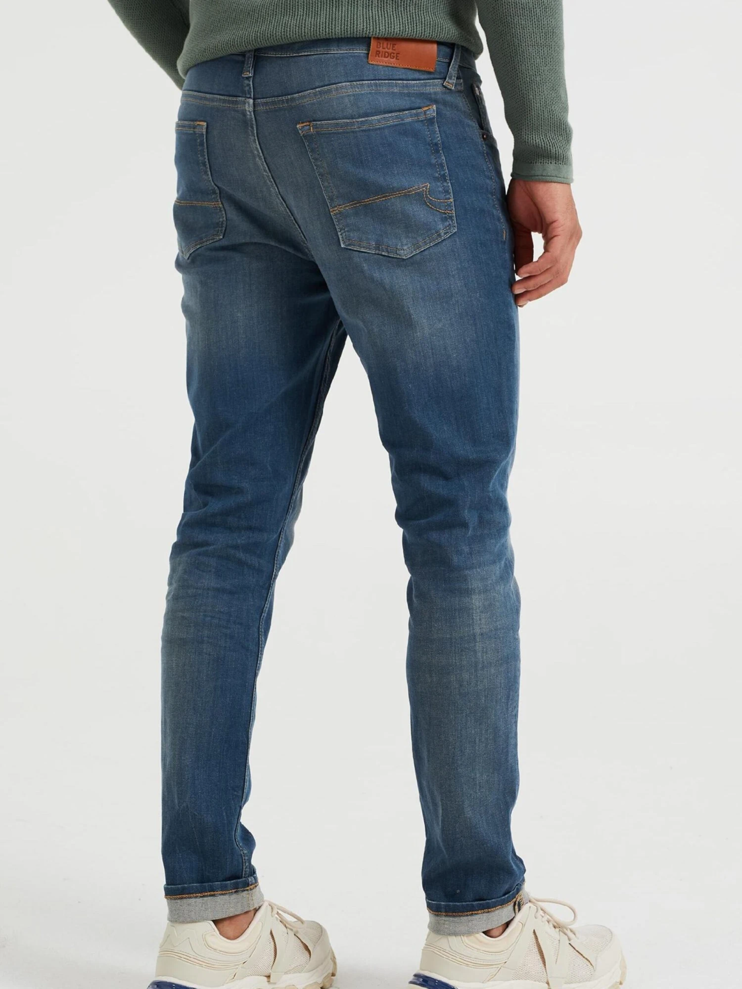 WE FASHION Jeans Slimfit Jeans Heren Blauw 4 WE FASHION Jeans Slimfit Jeans Heren Blauw - Afbeelding 4