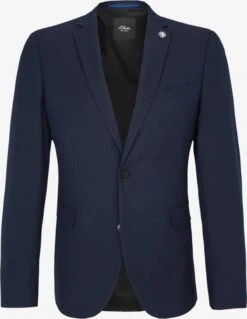 S.Oliver BLACK LABEL Colberts Slim Fit Business-colbert Heren Donkerblauw