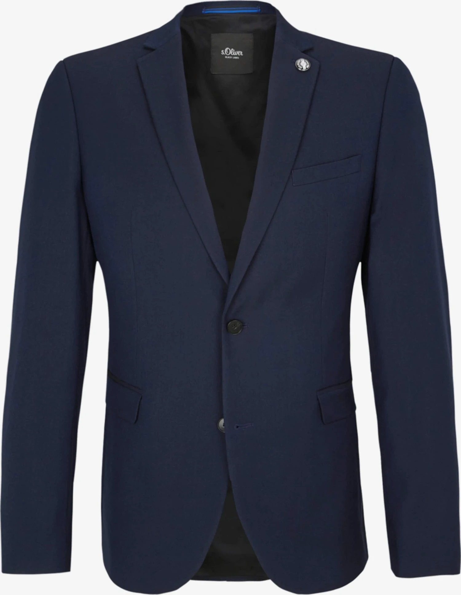 S.Oliver BLACK LABEL Colberts Slim Fit Business-colbert Heren Donkerblauw 1 S.Oliver BLACK LABEL Colberts Slim Fit Business-colbert Heren Donkerblauw