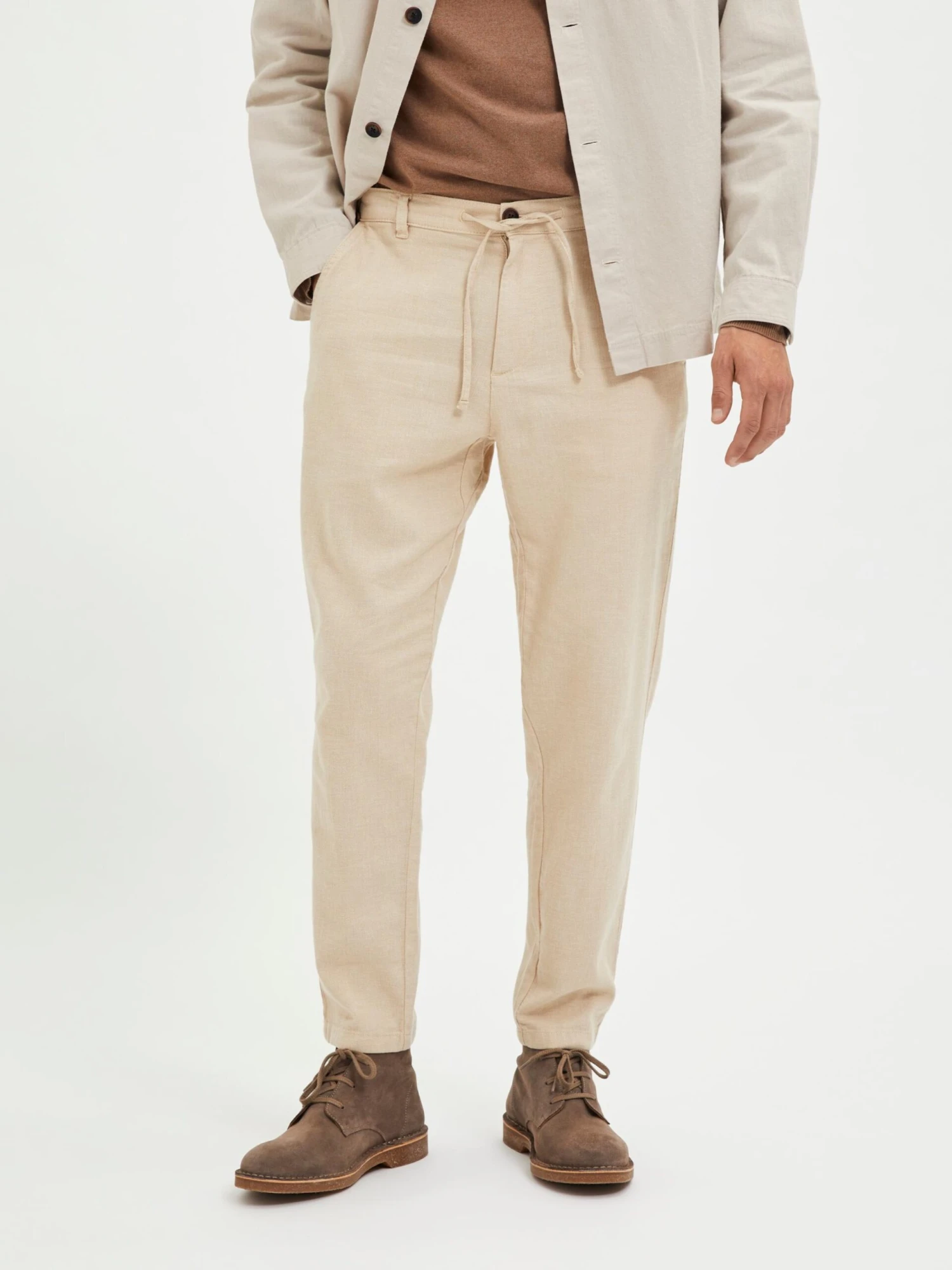 Selected Homme Pantalons Regular Broek Brody Heren Beige 2 Selected Homme Pantalons Regular Broek Brody Heren Beige - Afbeelding 2