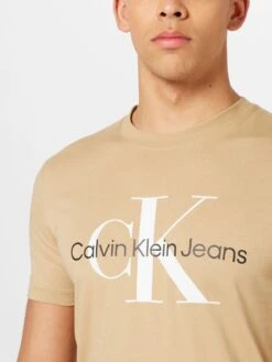 Calvin Klein Jeans T-shirts Shirt Heren Donkerbeige -Herenkleding Winkel a901d65fd58e29c293114085eb1caac8