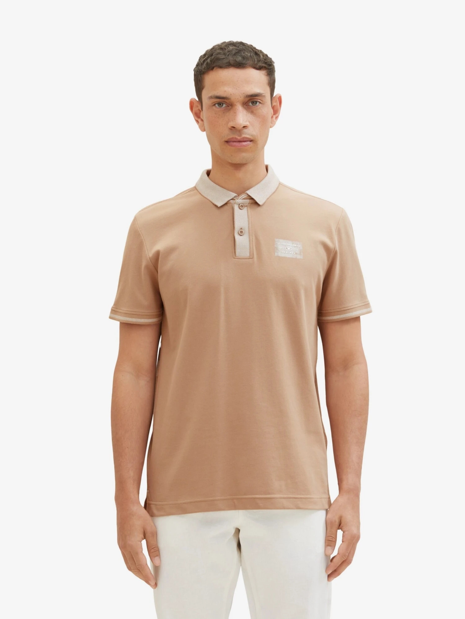 Tom Tailor Polos Shirt Heren Lichtbruin 2 Tom Tailor Polos Shirt Heren Lichtbruin - Afbeelding 2