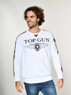 Top Gun Sweatshirts Sweatshirt Streak Heren Wit -Herenkleding Winkel ad5164b9060eb3c73e06a69707c6f2d4