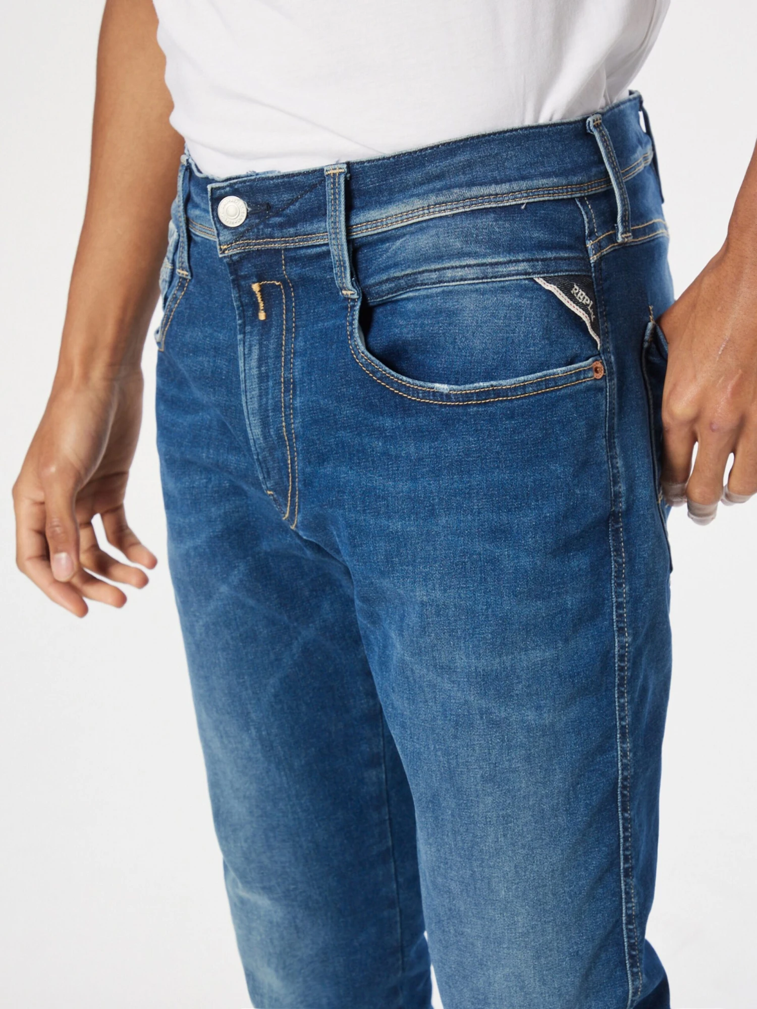 Replay Straight Regular Jeans Anbass Heren Blauw 2 Replay Straight Regular Jeans Anbass Heren Blauw - Afbeelding 2