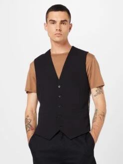 Gilets Gilet Heren Zwart -Herenkleding Winkel b603bfd9f86965e3f09630c15dbb7650