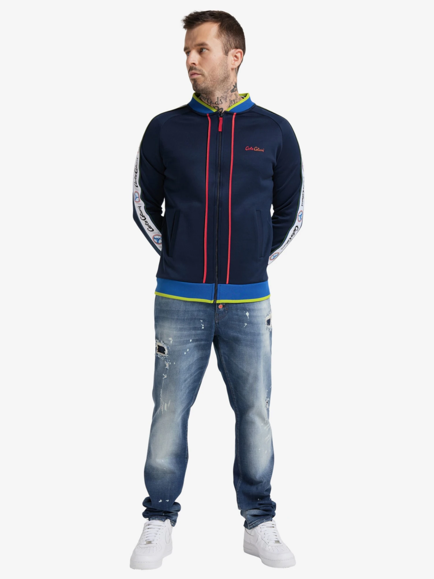 CARLO COLUCCI Sweatvesten Sweatvest Casaccia Heren Navy 4 CARLO COLUCCI Sweatvesten Sweatvest Casaccia Heren Navy - Afbeelding 4