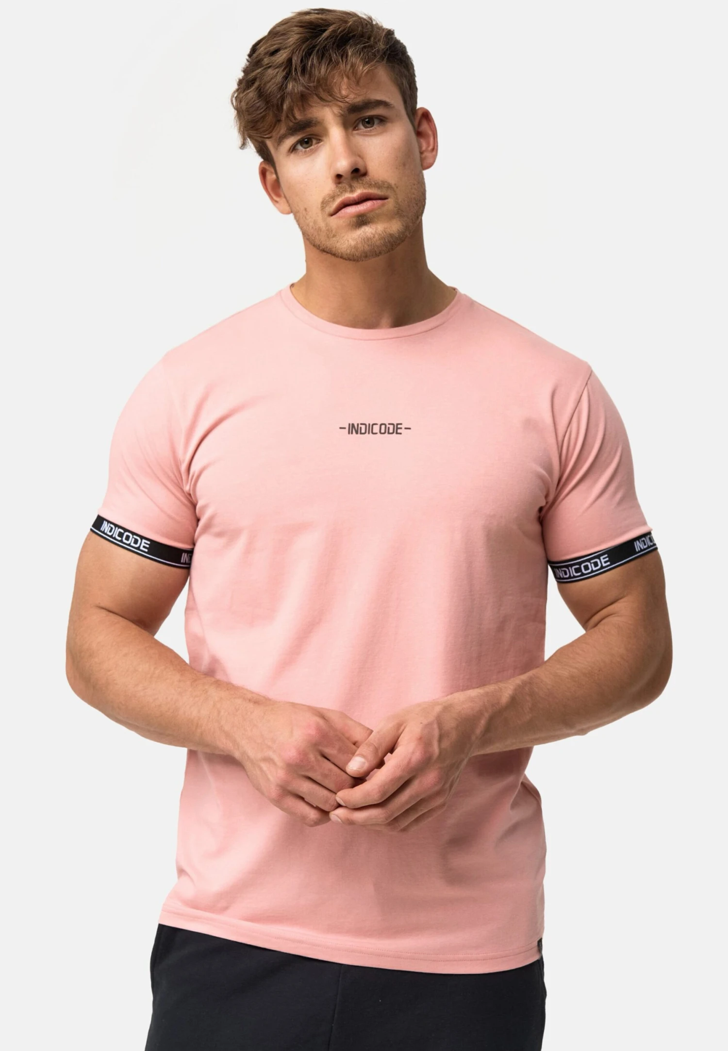 Indicode Jeans T-shirts Shirt Lutzy Heren Pink 2 Indicode Jeans T-shirts Shirt Lutzy Heren Pink - Afbeelding 2