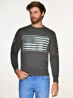 Top Gun Sweatshirts Sweatshirt TG-9018 Heren Donkergrijs -Herenkleding Winkel c42f1e86818374499bdd7527c103b456