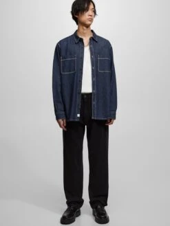 PULL & BEAR Jeans Loosefit Jeans Heren Zwart -Herenkleding Winkel d93ea0da811c03665e931716255c80ac