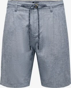 Only & Sons Chino Shorts Regular Bandplooibroek LEO Heren Navy