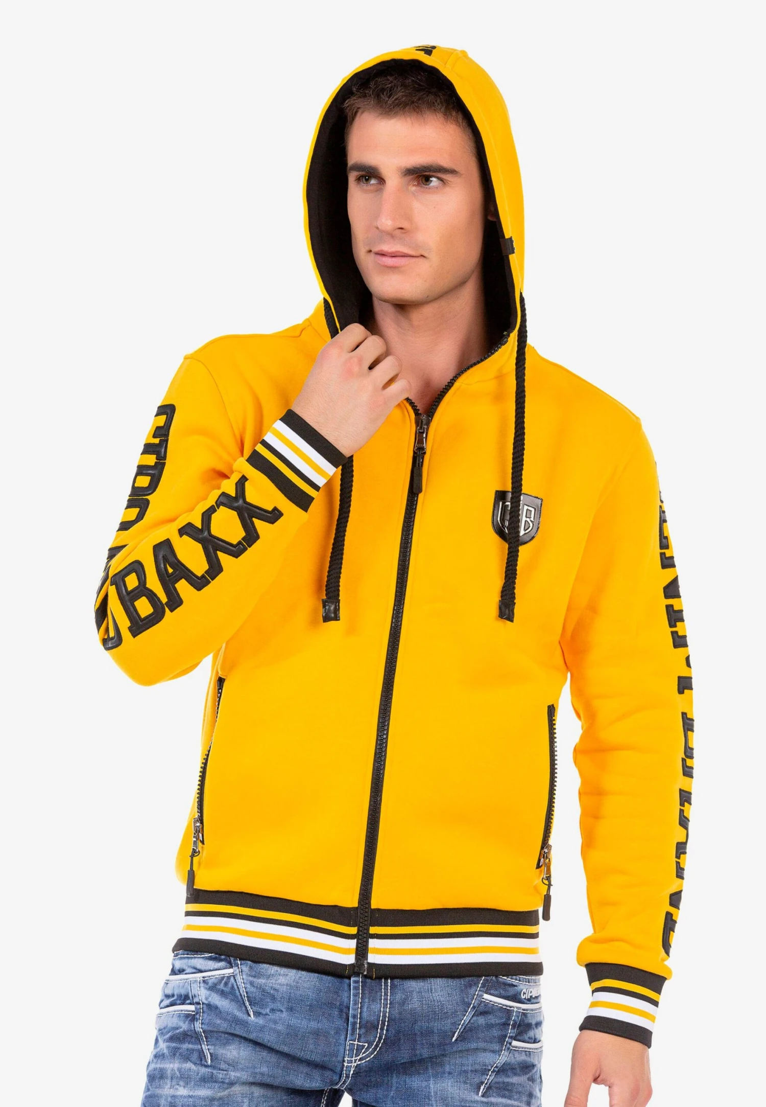 Cipo & Baxx Sweatvesten Met Capuchon Sweatvest Heren Geel 5 Cipo & Baxx Sweatvesten Met Capuchon Sweatvest Heren Geel - Afbeelding 5