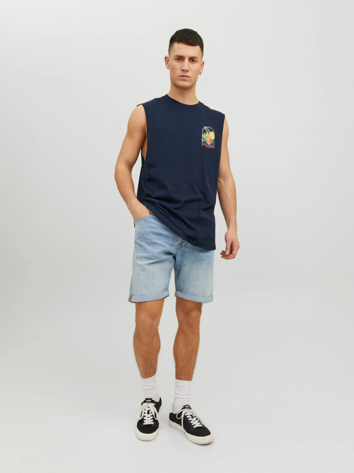 Jack & Jones Tanktops Shirt Heren Navy 4 Jack & Jones Tanktops Shirt Heren Navy - Afbeelding 4