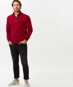 BRAX Sweatshirts Sweatshirt Sion Heren Bordeaux -Herenkleding Winkel e2142df0aa00824dfc41700bbfa0a062