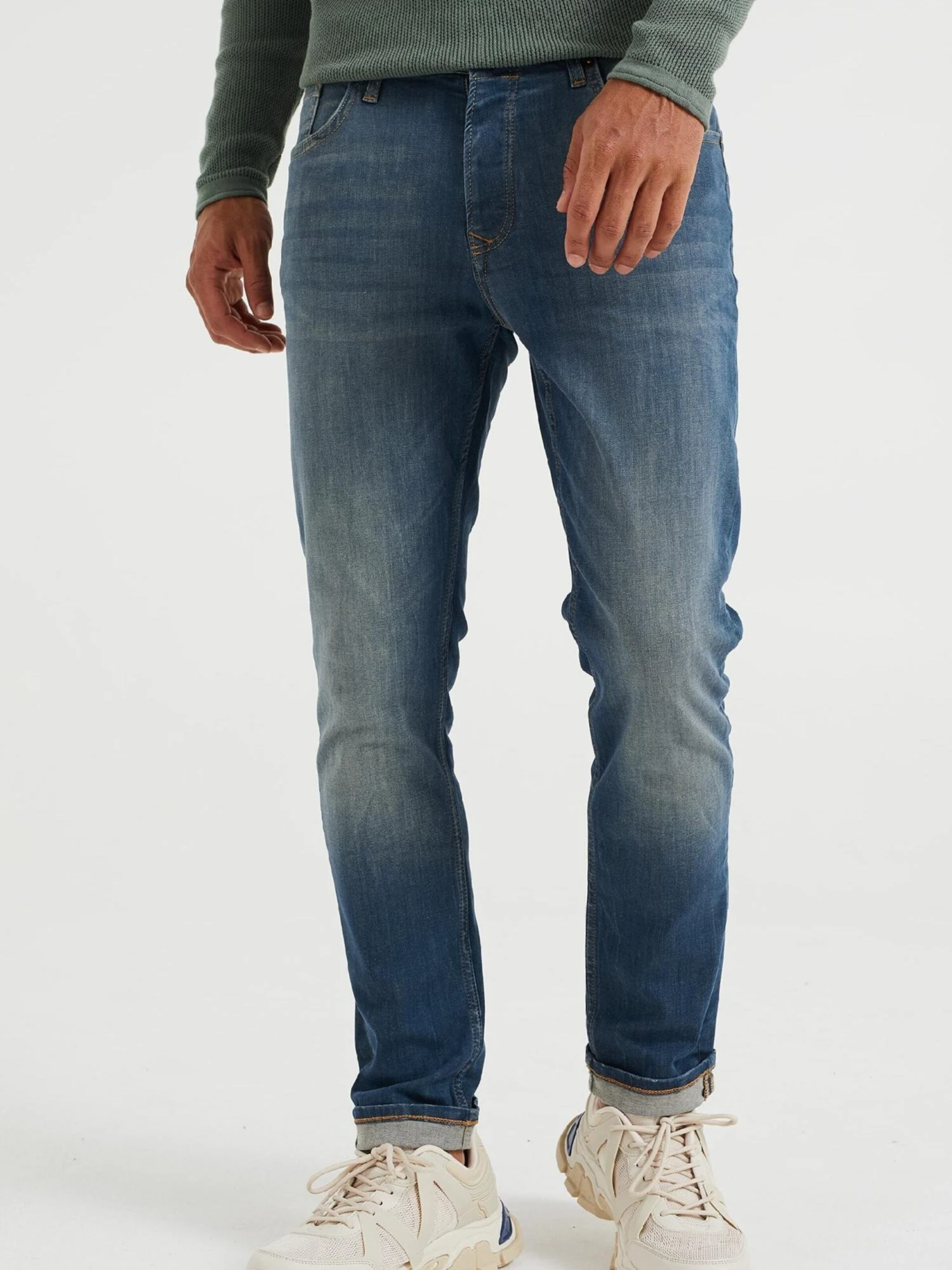 WE FASHION Jeans Slimfit Jeans Heren Blauw 2 WE FASHION Jeans Slimfit Jeans Heren Blauw - Afbeelding 2
