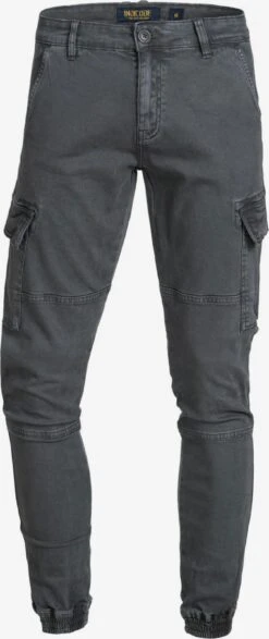 Indicode Jeans Cargobroeken Tapered Cargobroek August Heren Grijs