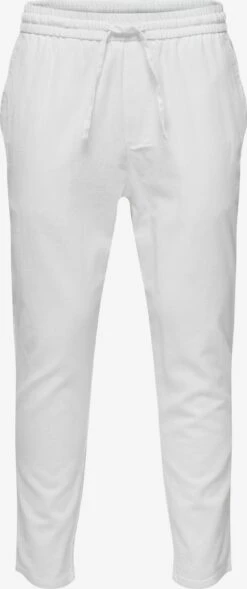 Only & Sons Pantalons Tapered Broek LINUS Heren Wit