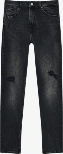 PULL & BEAR Straight Regular Jeans Heren Zwart