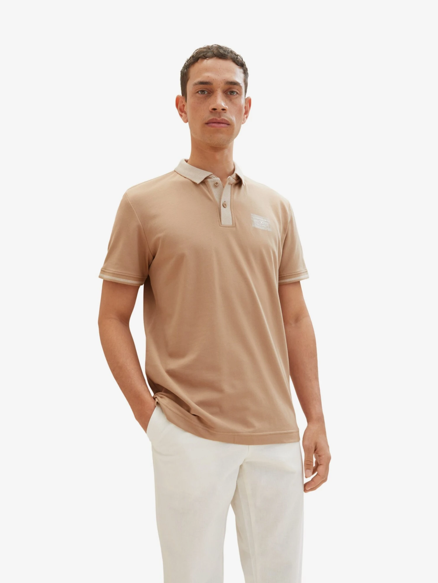 Tom Tailor Polos Shirt Heren Lichtbruin 4 Tom Tailor Polos Shirt Heren Lichtbruin - Afbeelding 4